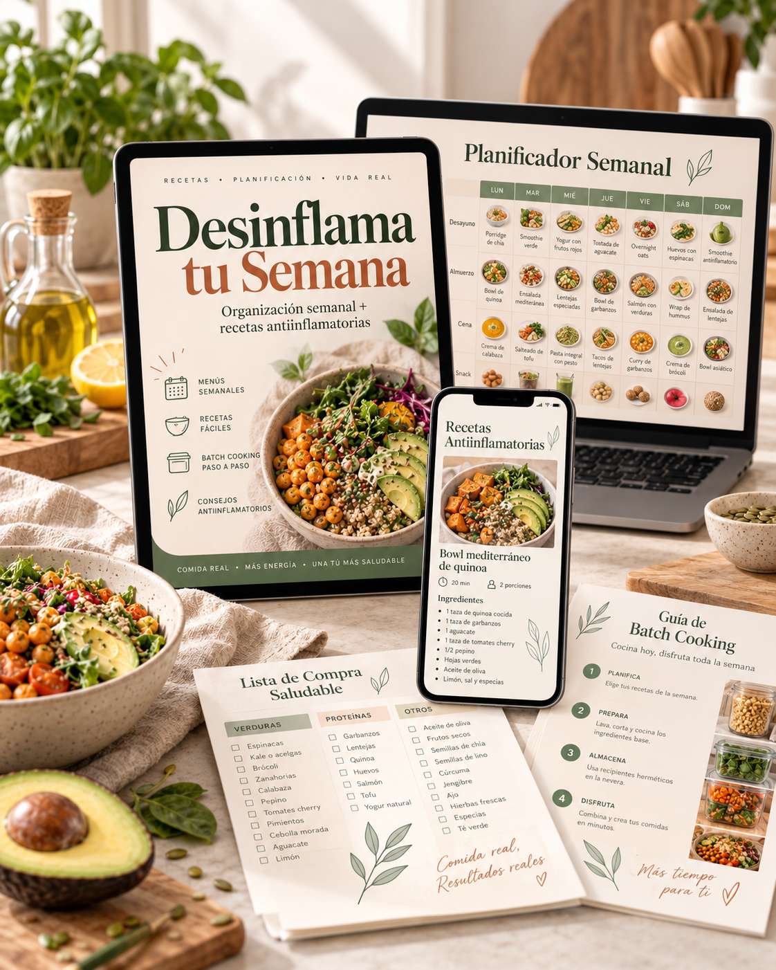 Desinflama tu Semana — Organiza 7 días de comidas antiinflamatorias